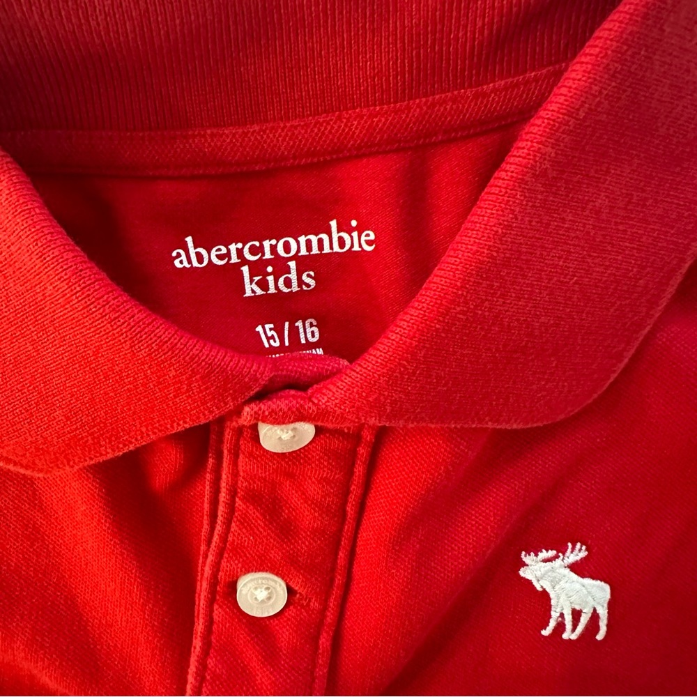 Abercrombie Kids Red Polo Sz 15/16 - Picture 5 of 5